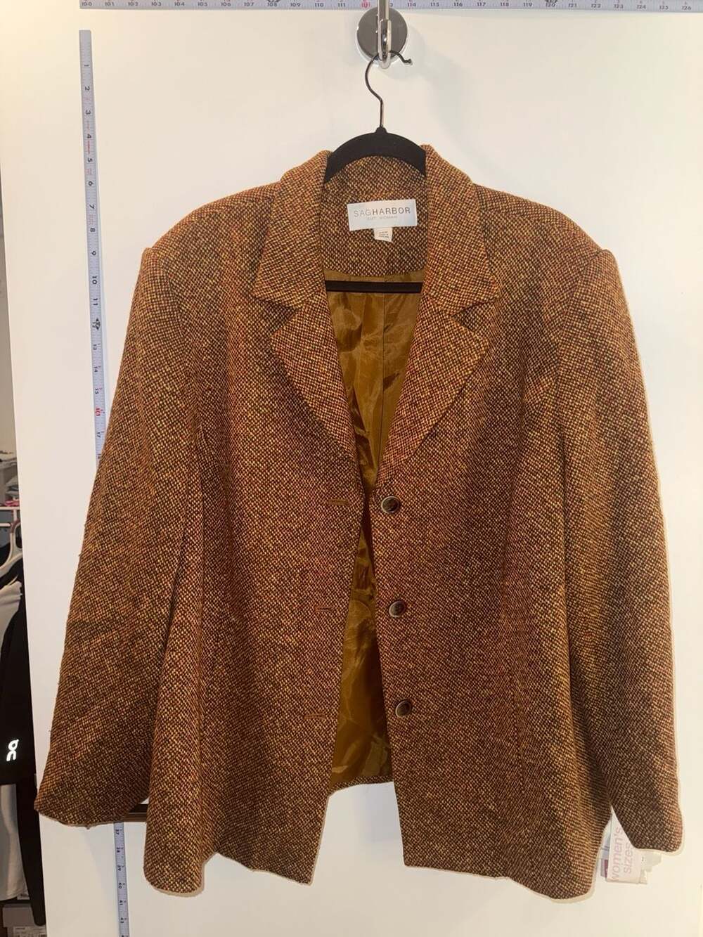 Sag Harbor Suit Woman Spice Tweed Wool Blend Blazer Size 24W